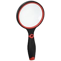 Magnifying Glass with LED Light, Lightweight Handheld Lighted 4X Magnifier by Stalwart, Silver