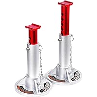 Power Zone 680066 3-Ton Aluminum Jack Stands, Lifting Range: 10-5/16” to 15-1/3” with 6 Locking Positions, Silver