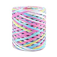 G2PLUS Colored 394 Feet Raffia Paper Ribbon, Colored Packing Paper String, Pink Raffia Ribbon for Gift Wrapping and DIY Decoration, Valentine's Day