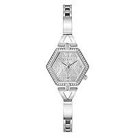 GUESS Women's 28mm Watch - Silver Tone G-Link Silver Tone Dial Silver Tone Case
