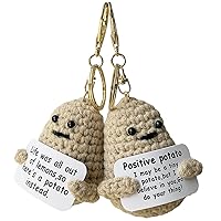 2 Pcs Funny Positive Potato Keychain,Life Was All Out of Lemons Potato Crochet Knitted Potato Doll,Inspirational Gifts for Creative