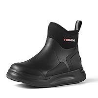 HISEA Women's Rubber Rain Boots Waterproof Lightweight Ankle Short Chelsea Boots for Women Durable Insulated Mud Booties for Outdoor Garden Work
