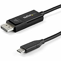 StarTech.com 3ft (1m) USB C to DisplayPort 1.4 Cable 8K 60Hz/4K - Bidirectional DP to USB-C or USB-C to DP Reversible Video Adapter Cable -HBR3/HDR/DSC - USB Type-C/TB3 Monitor Cable (CDP2DP141MBD)