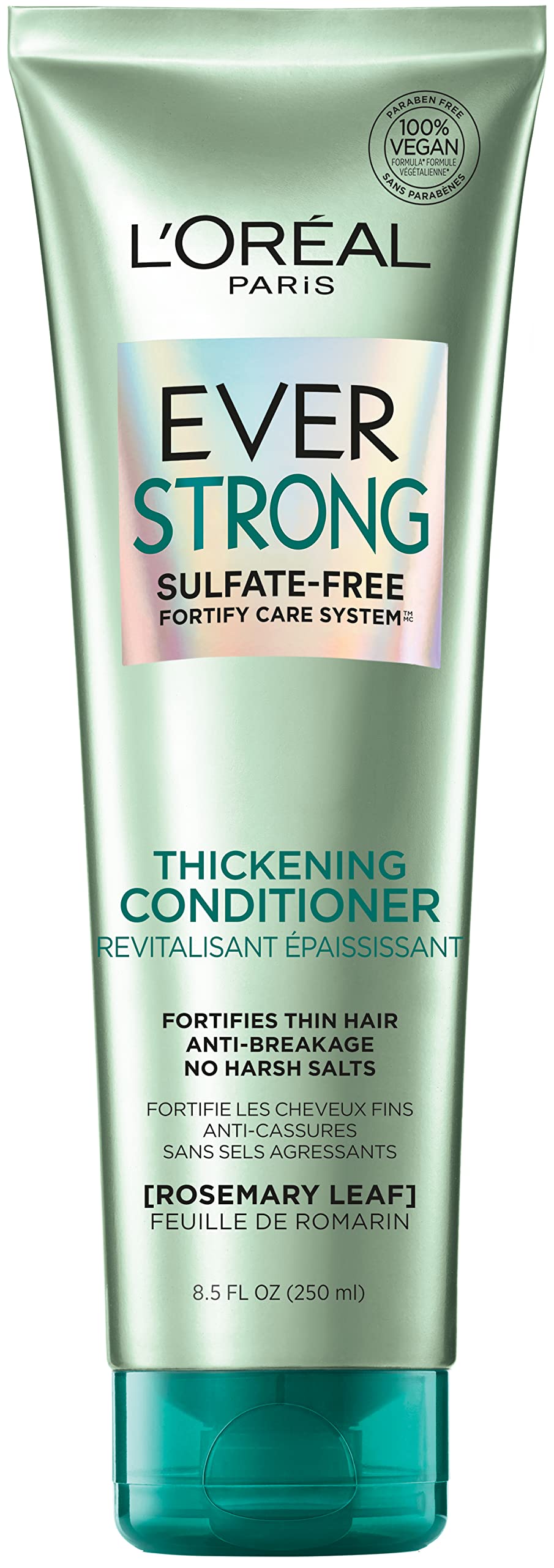 L'Oreal Paris EverStrong Thickening Sulfate Free Conditioner, Thickens + Strengthens, For Thin, Fragile Hair, with Rosemary Leaf, 8.5 Ounces (Packaging May Vary)