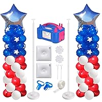 IDAODAN 2 Set Balloon Column Kit and Balloon Pump, Balloon Column Stand with Base, 65 inch Height Balloon Tower Stand for Wedding Baby Shower Birthday Party Event Decorations