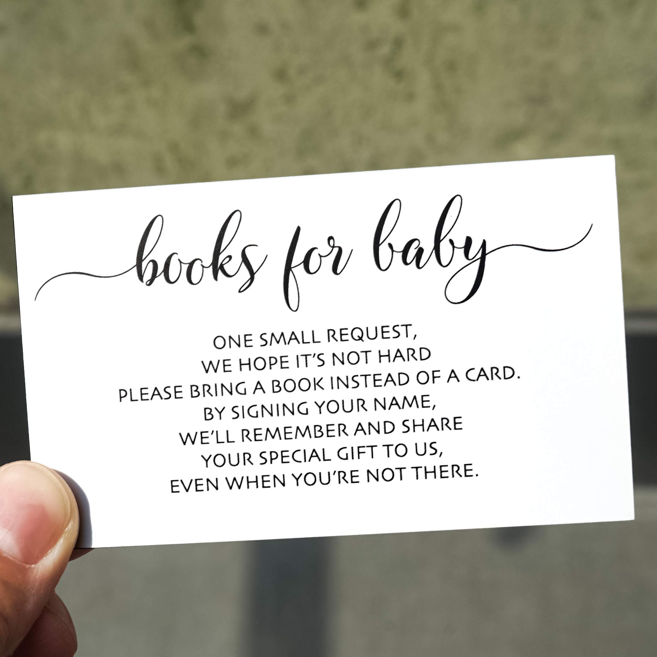 books for baby cards, baby shower invitation insert card, Gender Neutral 100