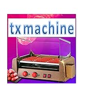 TX Electric Hot Dog and 7 Roller Grill Warmer | Cooker Machine with Cover,Independent knob double temperature, (110V/60HZ)