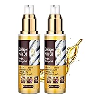 Collagen Repair Hair Essential Oil, Collagen Hair Oil, Collagen Repair Hair Mask, Repair Dry and Frizzy Hair Oil (2PCS)
