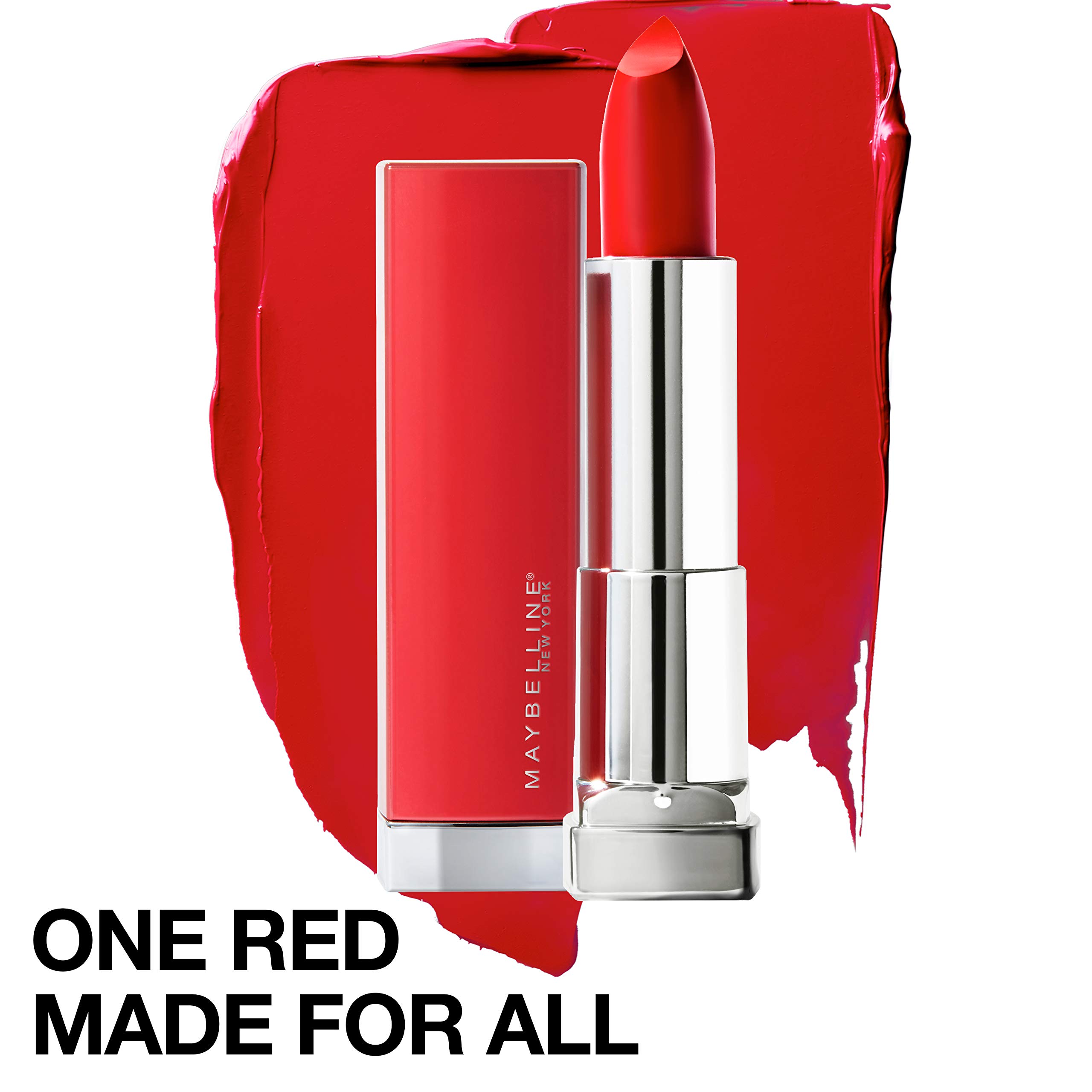 Maybelline New York Color Sensational Made for All Lipstick, Crisp Lip Color & Hydrating Formula, Red For Me, Red, 1 Count