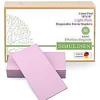 SimuLinen Blush Pink Dinner Napkins Paper Disposable & Decorative –Dinner Napkins with Linen-feel, Cloth-Like & KOSHER for Passover, Easter, Weddings, Shower Napkins – Size: 16”x16” – Box of 50