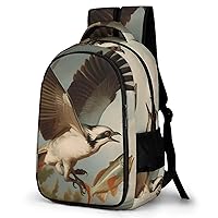 Osprey and Weak Fish Travel Backpack Double Layers Laptop Backpack Durable Daypack for Men Women