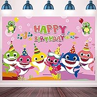 Shark Birthday Party Supplies, Decorations Backdrop for Boy Girl Baby Shower Kids Bedroom Wall Decorations