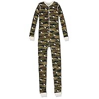 unisex child Union Suit Pajama Set, Camooseflage, 4T US