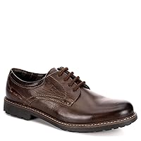 Mens Leather Lace Up Oxford Dress Shoes, Brown, US 9