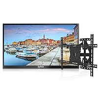 SYLVOX 65 inch Outdoor TV, 4K Weatherproof TV with TV Wall Mount & Cover, IP55 Waterproof 1000nits Brightness, for Partial Sun Areas