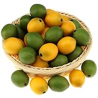 24 pcs Artificial Lemons and Limes for Decoration Fake Fruit Realistic for Home Party Bathroom Birthday Classroom - Mini Size (2.2 inch)