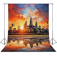 Colorful Sky Angkor Wat Landmarks Photography Background Cloth Photo Shooting Props Wall Backdrop for Studio Party Decor 56