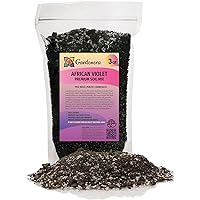 Premium African Violets and Gesneriad Premium Soil Mix by Gardenera - Horticultural Perlite (25%) + Vermiculite (25%) + Sphagnum Peat Moss (50%) - Made in USA - (3 Quart Bag)