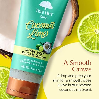 Tree Hut Bare Shave Prep Sugar Scrub, 9oz, Essentials for Soft, Smooth, Bare Skin