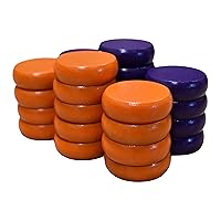 26 Orange and Purple Crokinole Discs - Full Set (Large – 1 1/4 Inch Diameter (3.2cm))