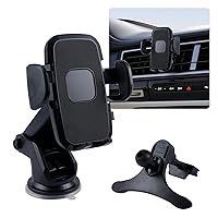 3-in-1 Suction Cup Car Phone Holder, Cell Phone Holder for Windshield/Dashboard/Air Vent, Automobile Cradles, Fit for Smartphone Cell Phone Automobile Cradles Universal