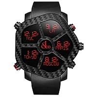 Ghost Digital Carbon Multiple Time Zone Display Watch