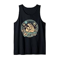 Cute Cottagecore Aesthetic Frog Playing Banjo Graphic Tank Top