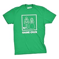 Mens Game Over T Shirt Funny Wedding T Shirts Humor Bachelor Party Novelty Tees