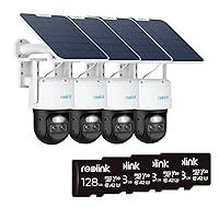 REOLINK TrackMix LTE+SP (4 Pack) - 4G LTE Cellular Security Camera Outdoor, Dual Lens, Auto Tracking, 6X Hybrid Zoom, 2K Color Night Vision, Support (Verizon/AT&T/T-Mobile)