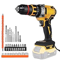 Cordless Drill Compatible with Dewalt DCB200 DCB201 DCB202 DCB203 DCB204 DCB205 18V 20V Lithium Battery, 120N.m Brushless Impact Wrench Wrench, 13 mm Keyless Drill Chuck