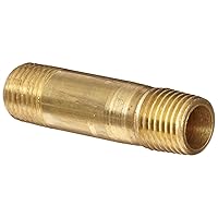 Anderson Metals Brass Pipe Fitting, Long Nipple, 3/8
