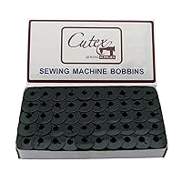 Cutex 100 L Style Black Metal Bobbins for Rotary Hook Sewing Machines