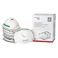 Honeywell Safety Products NIOSH-Approved N95 Respirator Mask with Exhalation Valve for Airborne Particulates, 10-Pack (RWS-54007), White