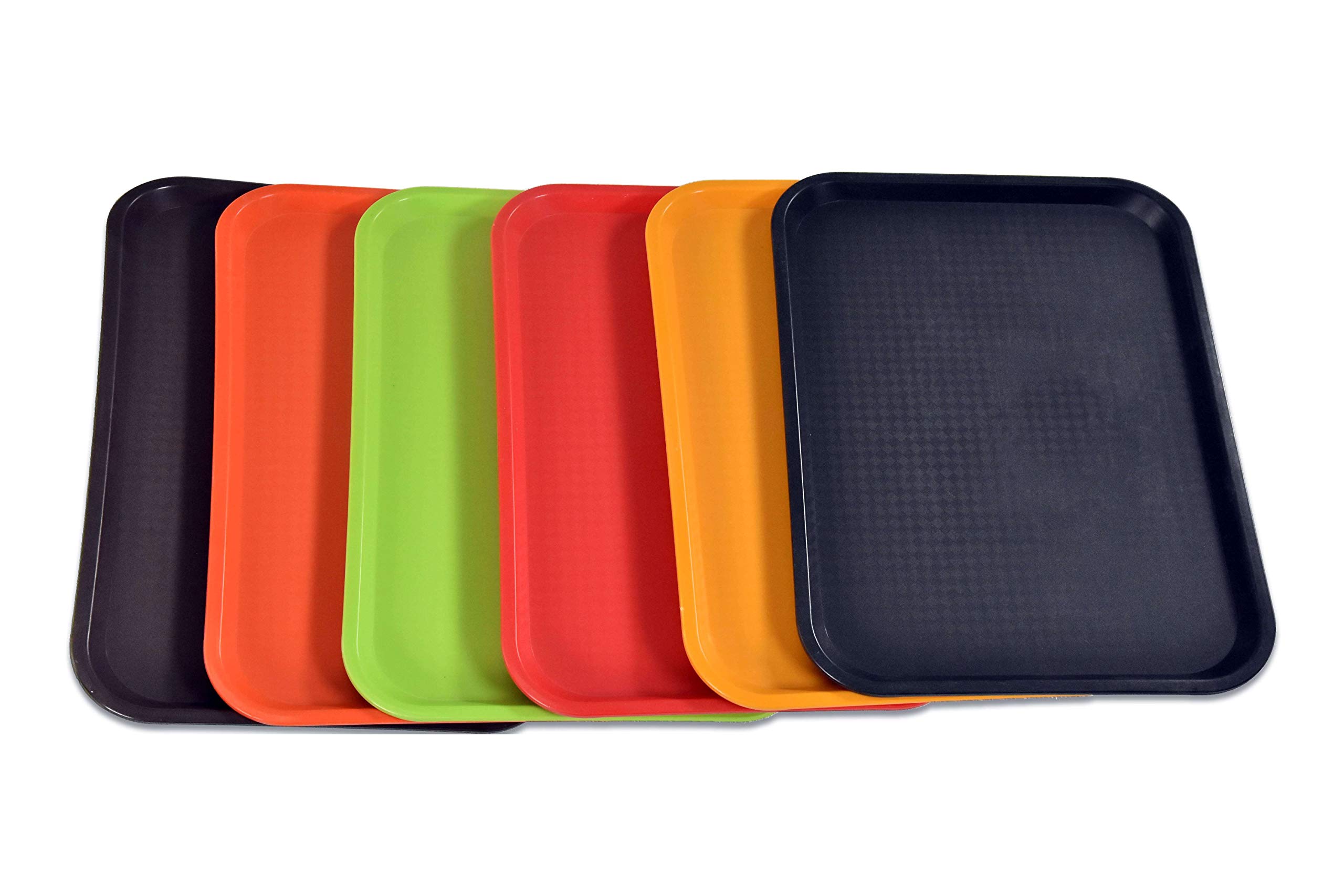BonBon Fast Food Serving Lunch Cafeteria Trays Assorted Colors PACK OF 6