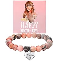 Taylor Natural Bracelets Birthday Teen Girl Best Friend Gifts Friendship Gemstone Bracelet for Girl Women with Taylor Birthday Card