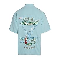 Bamboo Cay Men's Short Sleeve Par and Bar Casual Embroidered Woven Shirt