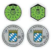 Munich German License Plate Sticker Set (2018)