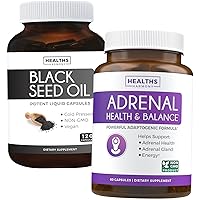 Bundle of Adrenal Support & Black Seed Oil - Adrenal Power Pack - Adrenal Support & Cortisol Manager (Non-GMO) & Black Seed Oil (Non-GMO & Vegan) Premium Cold-Pressed Black Cumin Seed Oil