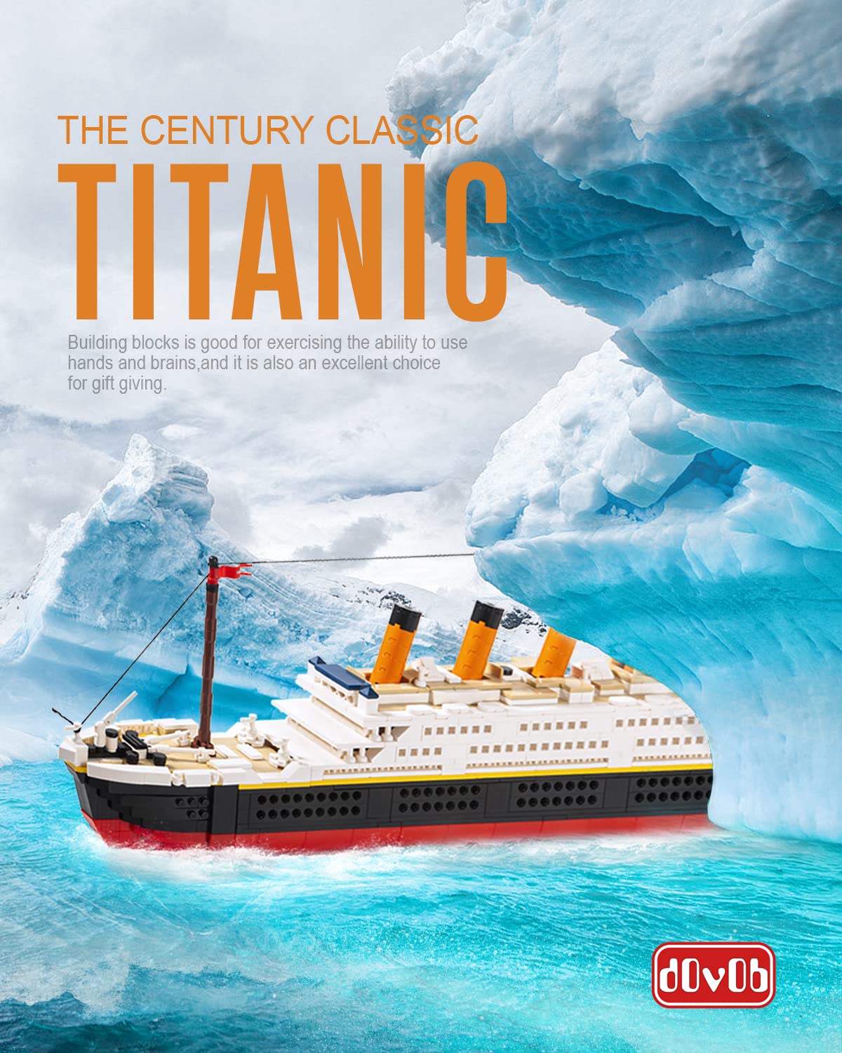 dOvOb Mini Blocks Titanic Building Set, 1288 Pieces Mini Bricks, Toys Gift for Adults and Kids