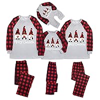 Christmas Red Plaid Matching Pajamas for Family Two Piece Cute Funny Sleepwear Pjs Sets Xmas Homewear Nightwear