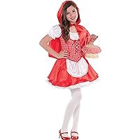 Amscan Lil' Red Riding Hood Red/White Polyester Costume - Large (12-14), Stunningly Unique Design Ideal for Parties & Events (1 Pack)