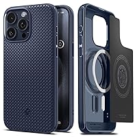 Spigen Magnetic Mag Armor MagFit Designed for iPhone 15 Pro Max Case, [Military-Grade Protection] Compatible with MagSafe (2023) - Navy Blue