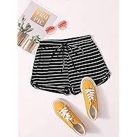 Shorts for Women Shorts Women's Shorts Tie Front Striped Dolphin Shorts Shorts (Size : X-Small)