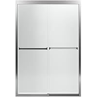 STERLING, a KOHLER Company 581075-48S-G03 Meritor Frameless Sliding Shower Door with Frosted Glass Pattern, 47-5/8 x 69-11/16
