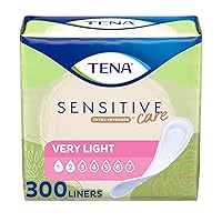TENA Incontinence Pads, Bladder Control & Postpartum for Women, Very Light Absorbency, Extra Coverage, Sensitive Care - 300 Count