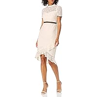 Women's Short Sleeve Ivory Lace Dress