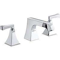 Kohler T469-4V-CP Memoirs Stately Deck-Mount high-Flow Bath Faucet Trim with Non-Diverter spout and Deco Lever Handles, Valve not Included, Polished Chrome