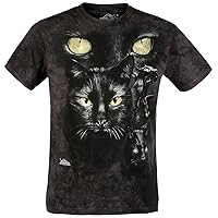 The Mountain Men's Black Cat Moon Adult T-Shirt