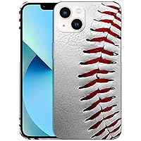 Glisten iPhone 13 Mini Case - Baseball Design Printed Slim Fit, Sleek & Cute Plastic Hard Snap on Protective Designer Back Phone Case/Cover for iPhone 13 Mini [5.4 inch], White