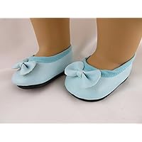 Cute Pale Blue Flats with a Bow Detail -Shoes- Fits 18
